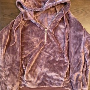 Oversized, fluffy hoodie